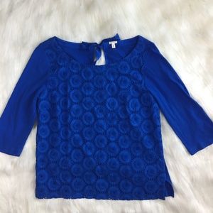 J Crew Ring-Around Eyelet Top Size S